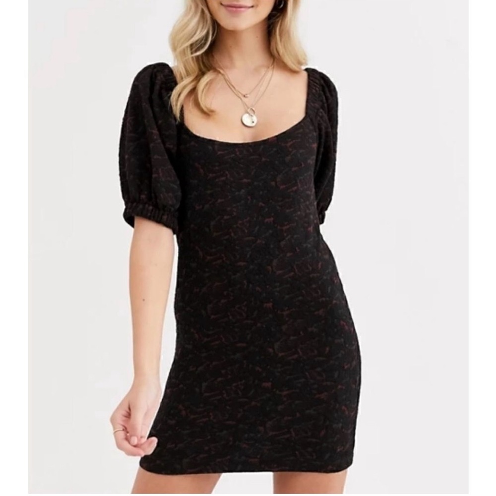 Free People Small Sunset Puff Sleeve Mini Dress